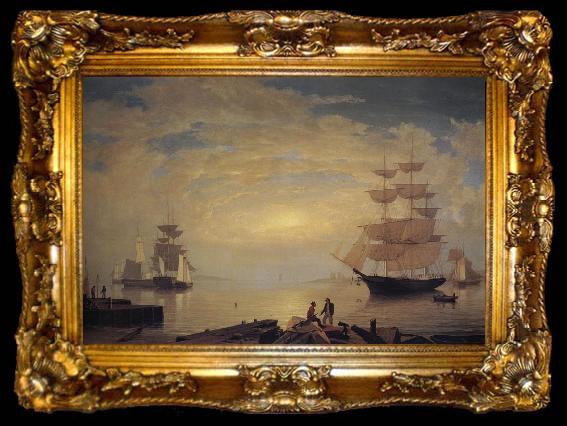 framed  Fitz Hugh Lane Gloucester Harbor at Sunrise, ta009-2